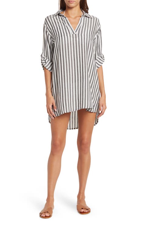 Yarn Dye Stripe Cover-Up Tunic