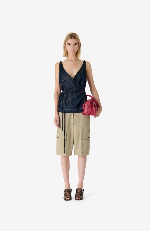 Renata Denim Wrap Top