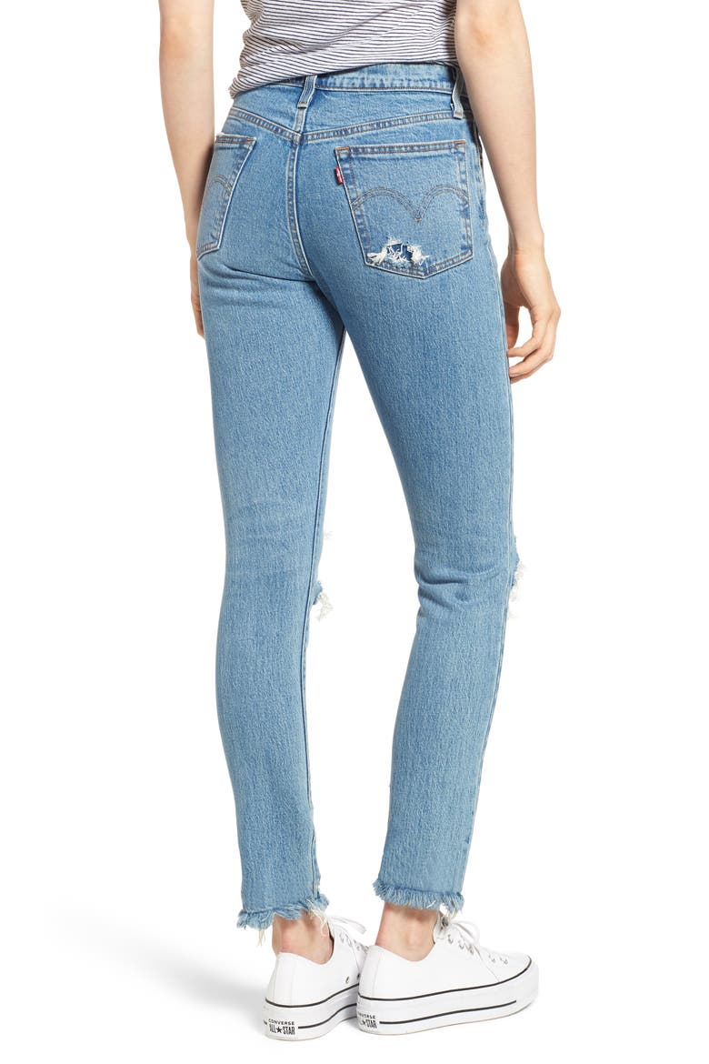 Levi's® 501® Ripped Skinny Jeans, Alternate, color, AUTHENTIC HEART