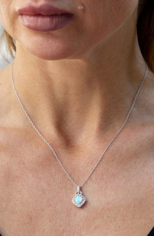 Savvy Cie Jewels Lab-grown Opal & Cubic Zirconia Pendant Necklace In Multi