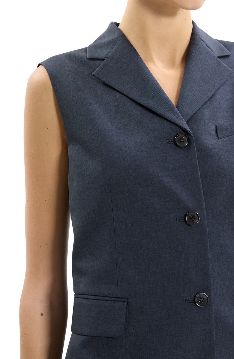 Theory Cinch Detail Notch Neck Vest, Alternate, color, Nocturne Navy - Xlv