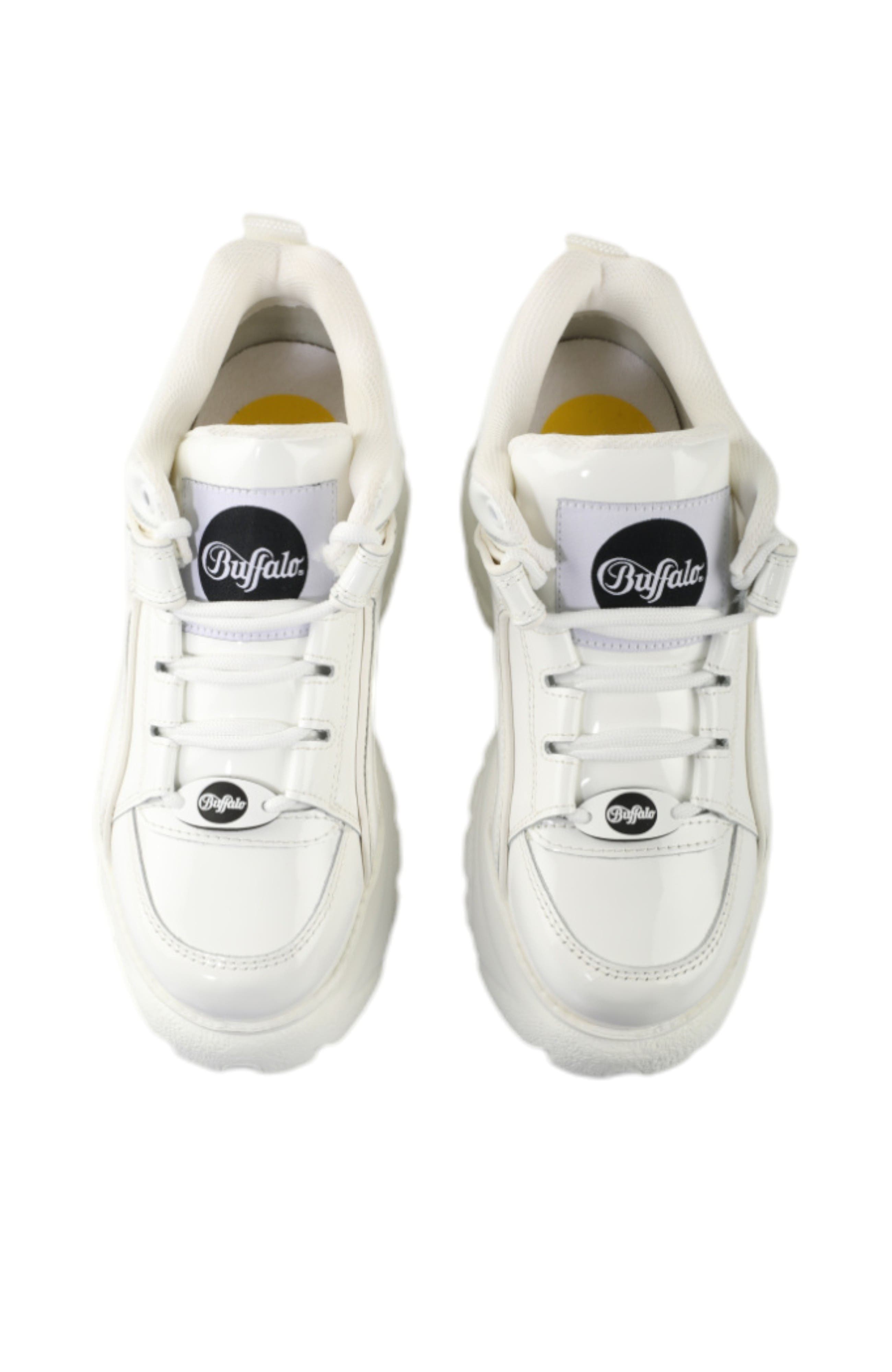 Buffalo Boots Classic Low Patent Leather Sneaker, Alternate, color, White