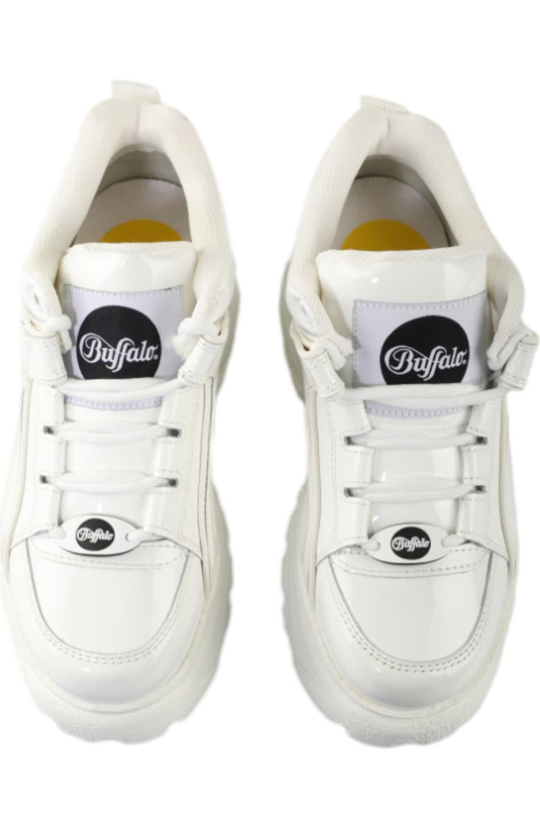 Buffalo Boots Classic Low Patent Leather Sneaker, Alternate, color, White