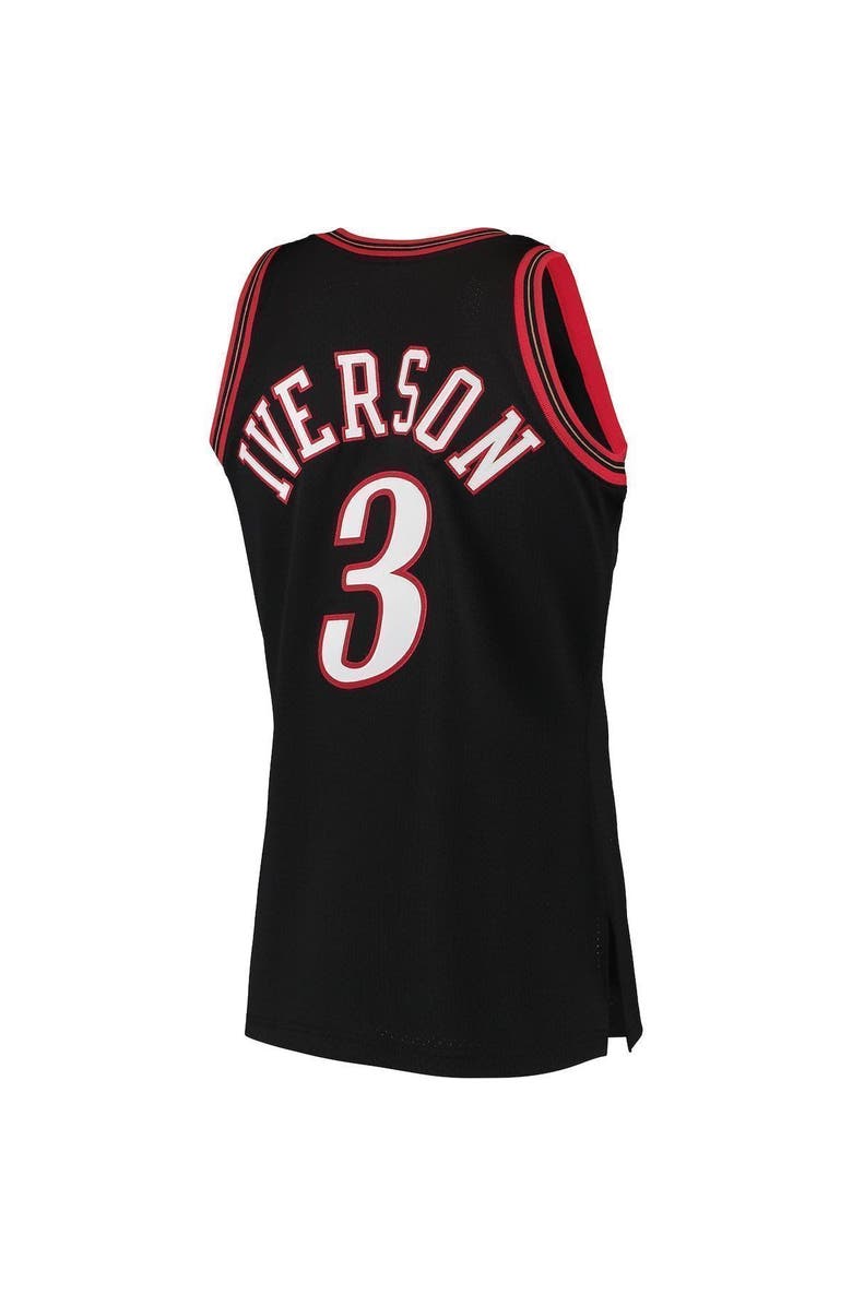 Mitchell & Ness Men's Mitchell & Ness Allen Iverson Black Philadelphia 76ers 1997/98 Hardwood Classics Authentic Jersey, Alternate, color, Black