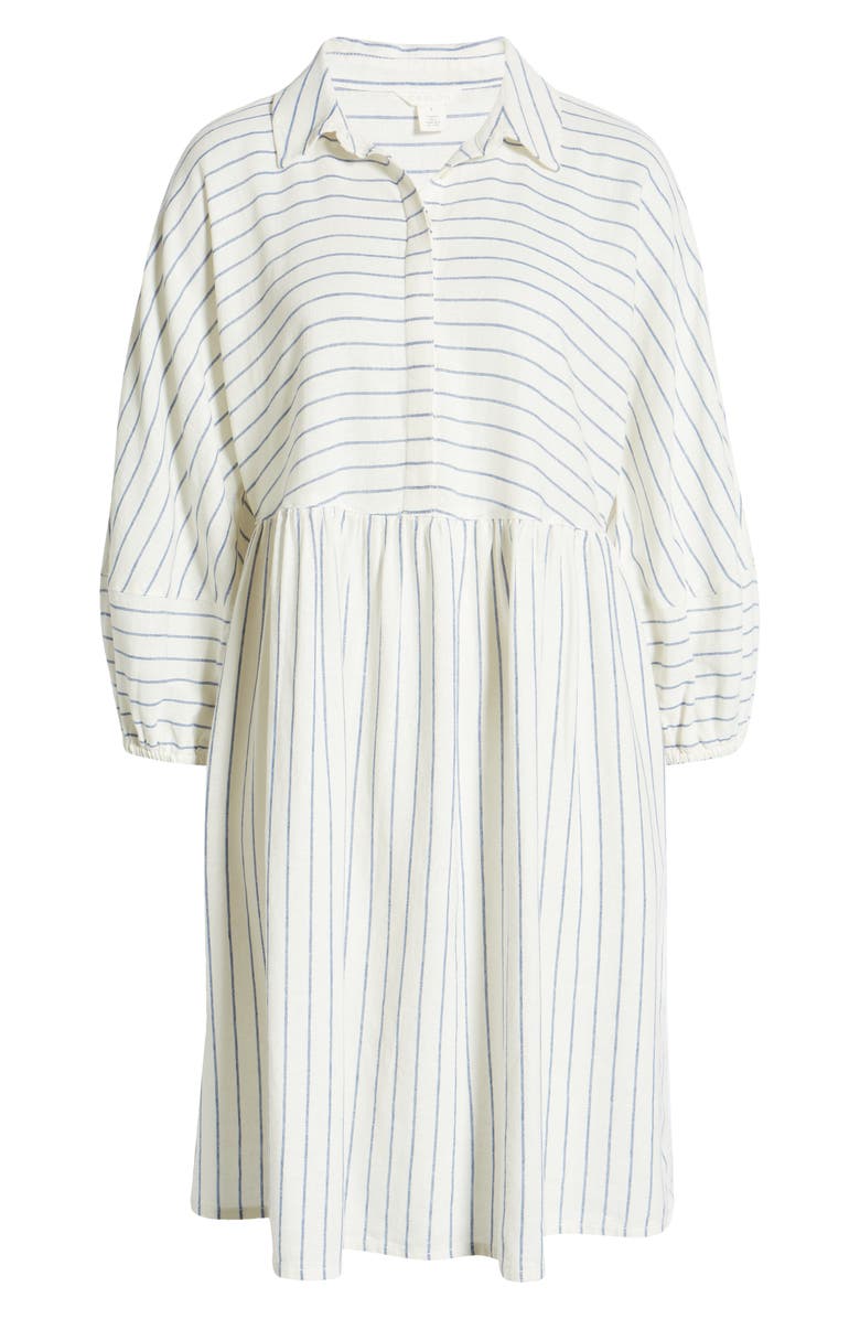Caslon<sup>®</sup> Stripe Long Sleeve Linen Blend Dress, Alternate, color, 