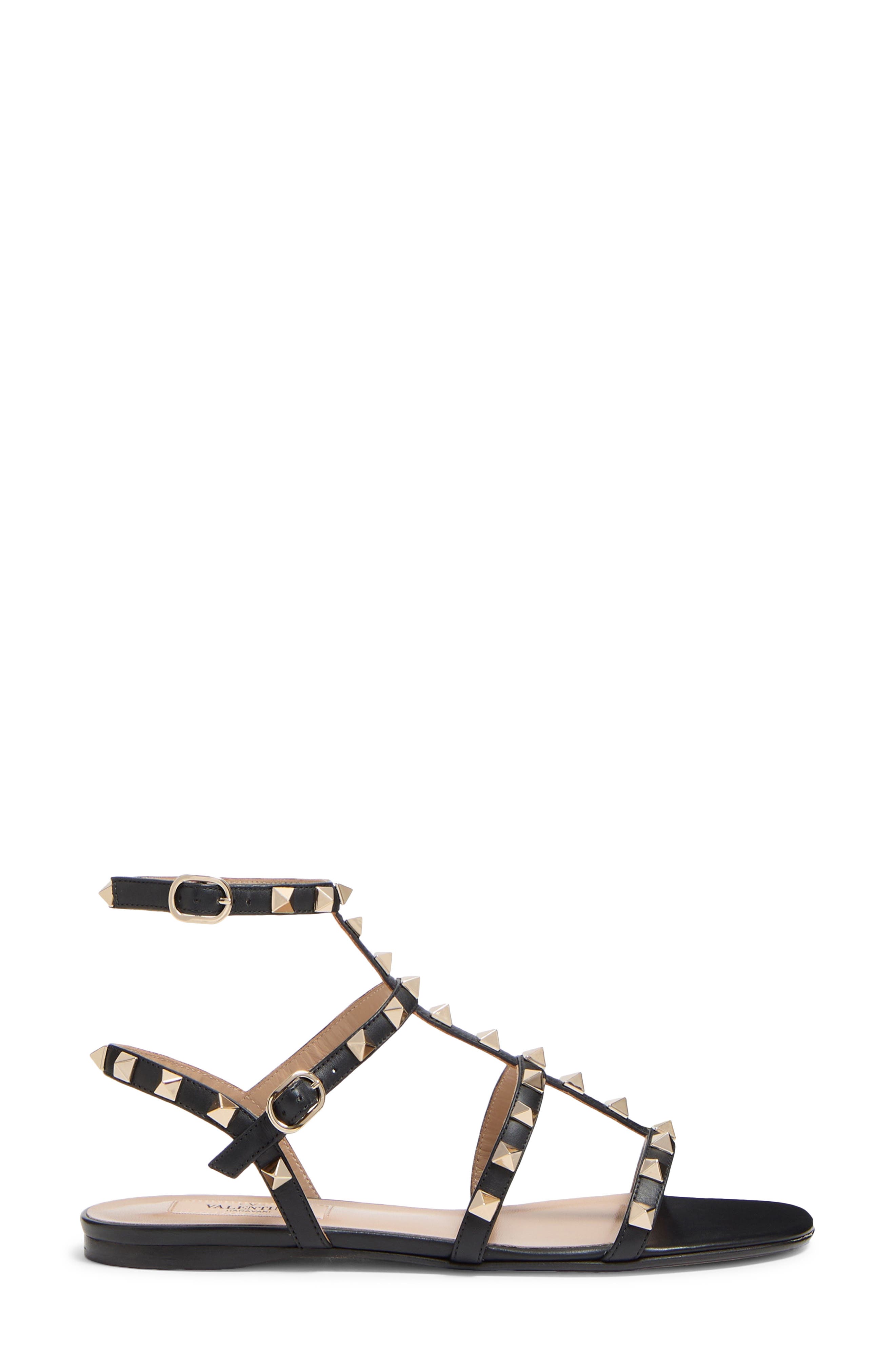 Valentino Garavani Rockstud Ankle Strap Sandal, Alternate, color, 