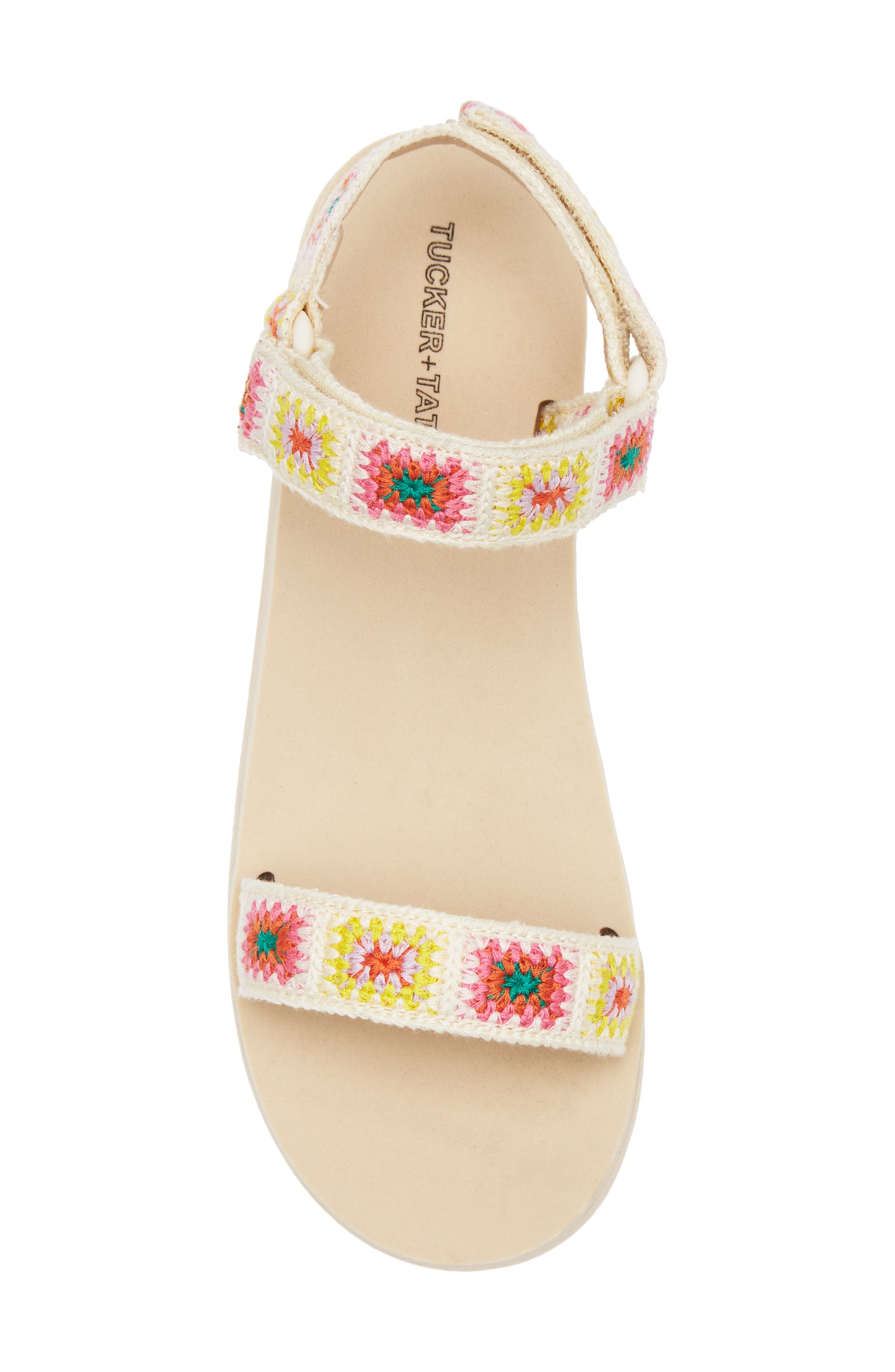Tucker + Tate Bea Crochet Sandal, Alternate, color, White Multi