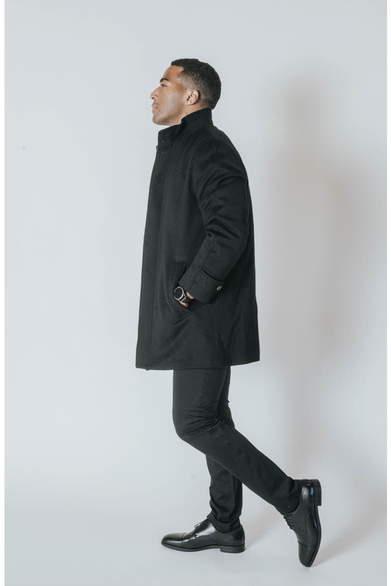Hudson Bib Insert Wool Car Coat, Alternate, color, GREY PHANTOM MARL