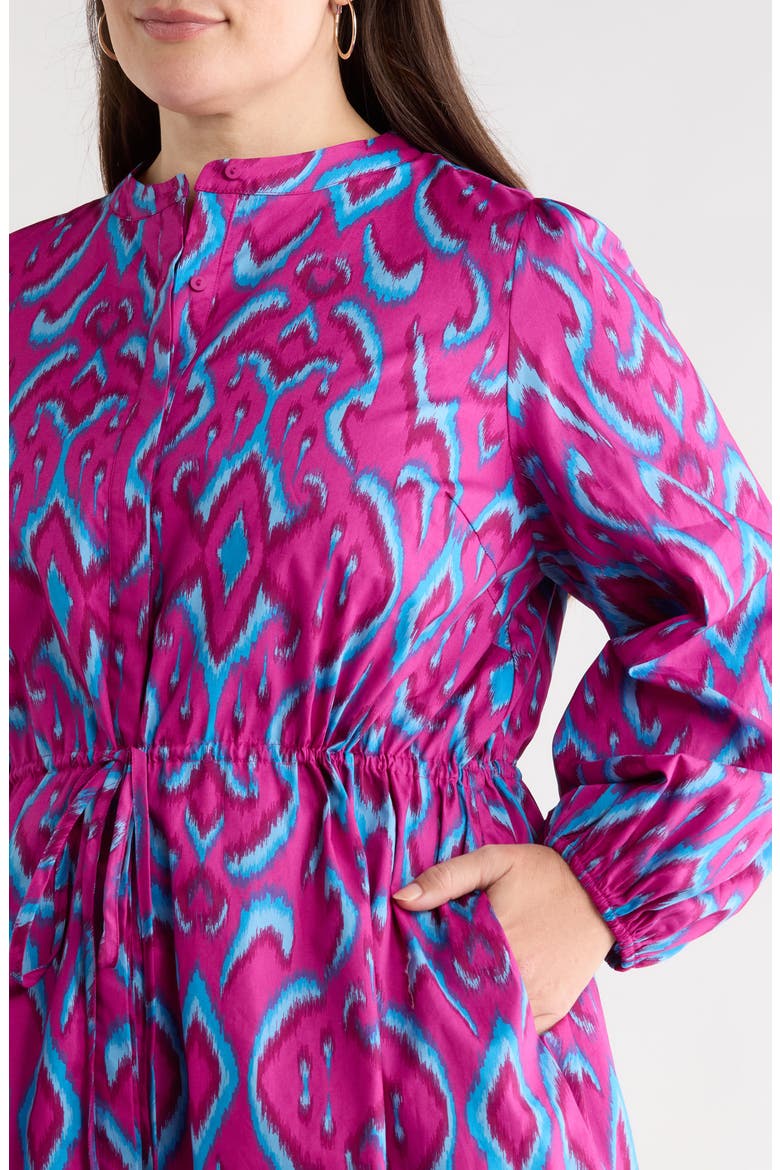 Ivana Abstract Luzma Long Sleeve Dress, Alternate, color, MAGENTA-BLUE