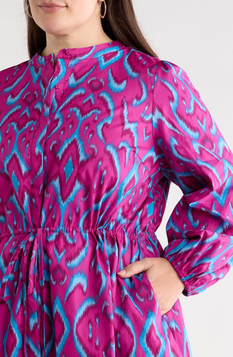 SUGARLIPS Ivana Abstract Luzma Long Sleeve Dress, Alternate, color, Magenta-Blue