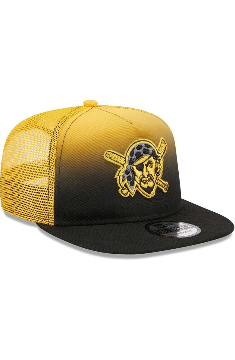 New Era Men's New Era Black Pittsburgh Pirates Fade Golfer Snapback Hat, Alternate, color,