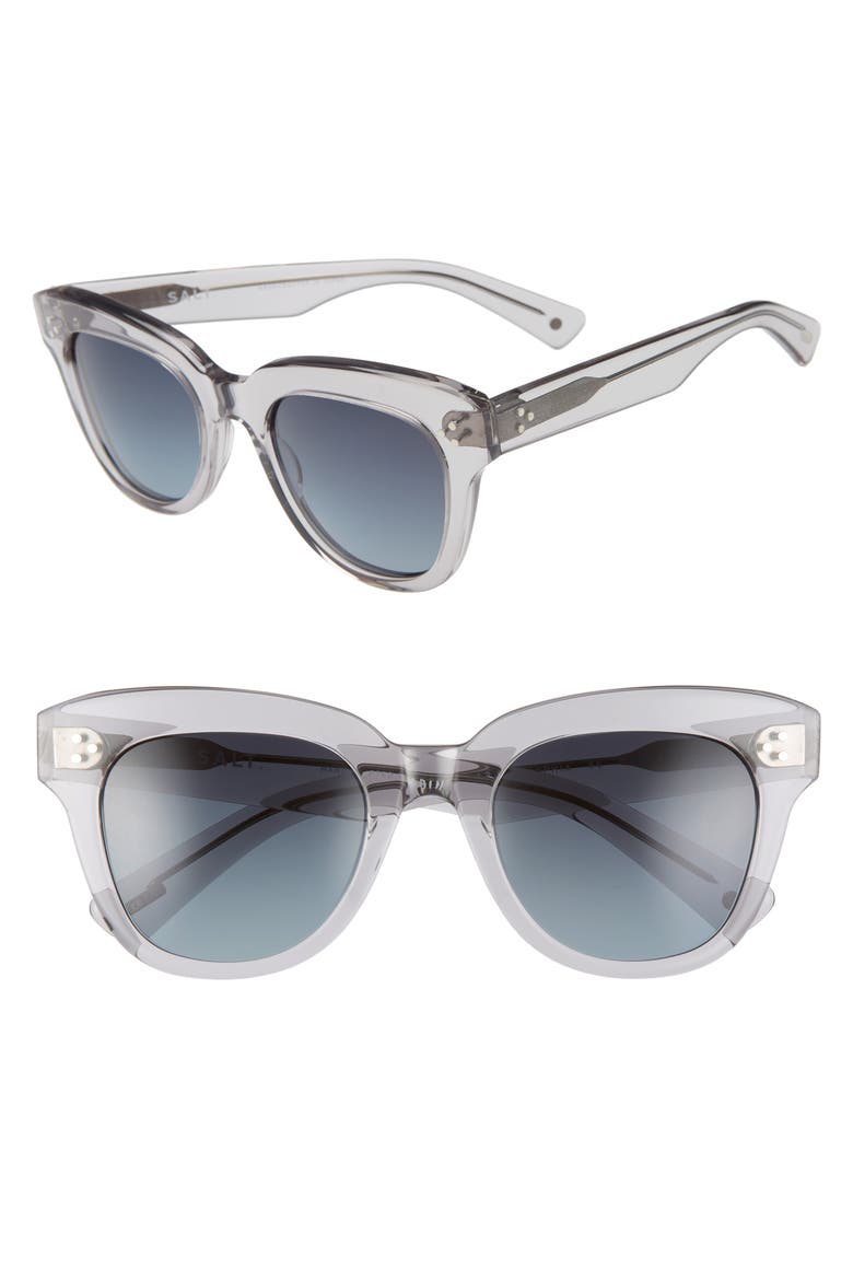 Sophia 52mm Polarized Square Sunglasses, Main, color, SMOKE GREY/ DENIM
