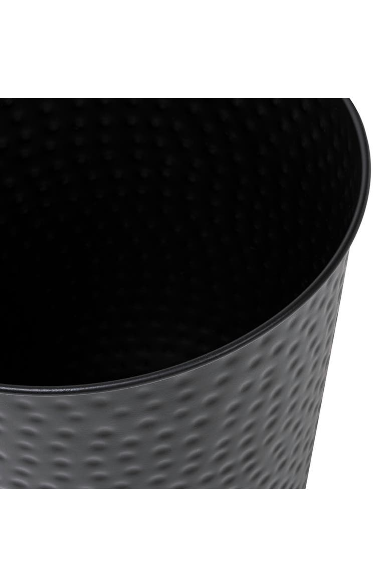 Axel Modern Minimalist Hammered Steel 2 Gal Waste Bin, Alternate, color, Matte Black