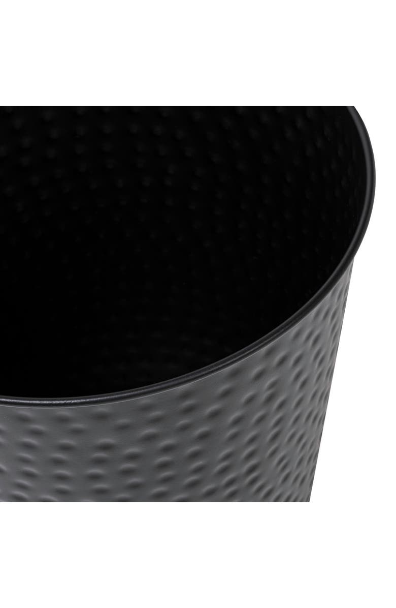 HAPPIMESS Axel Modern Minimalist Hammered Steel 2-Gallon Wastebasket, Alternate, color, Matte Black