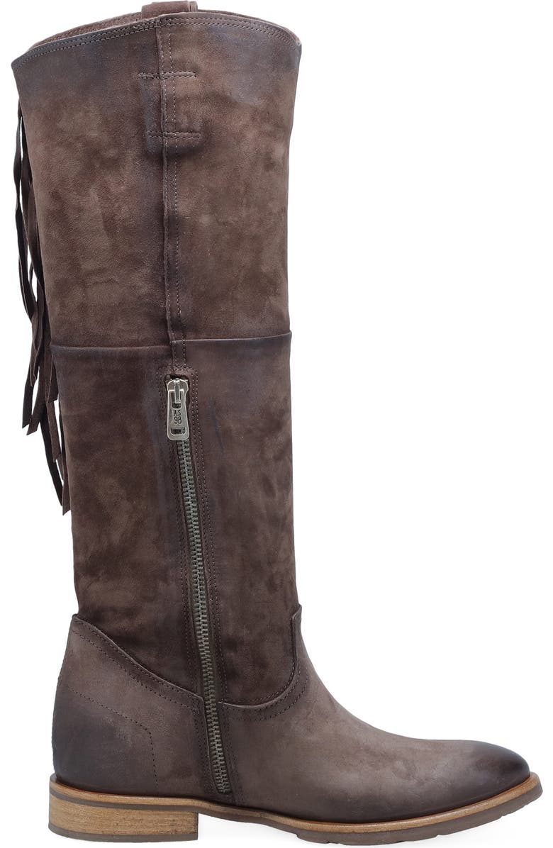 A.S.98 Ilke Studded Fringe Western Knee High Boot, Alternate, color, Brown