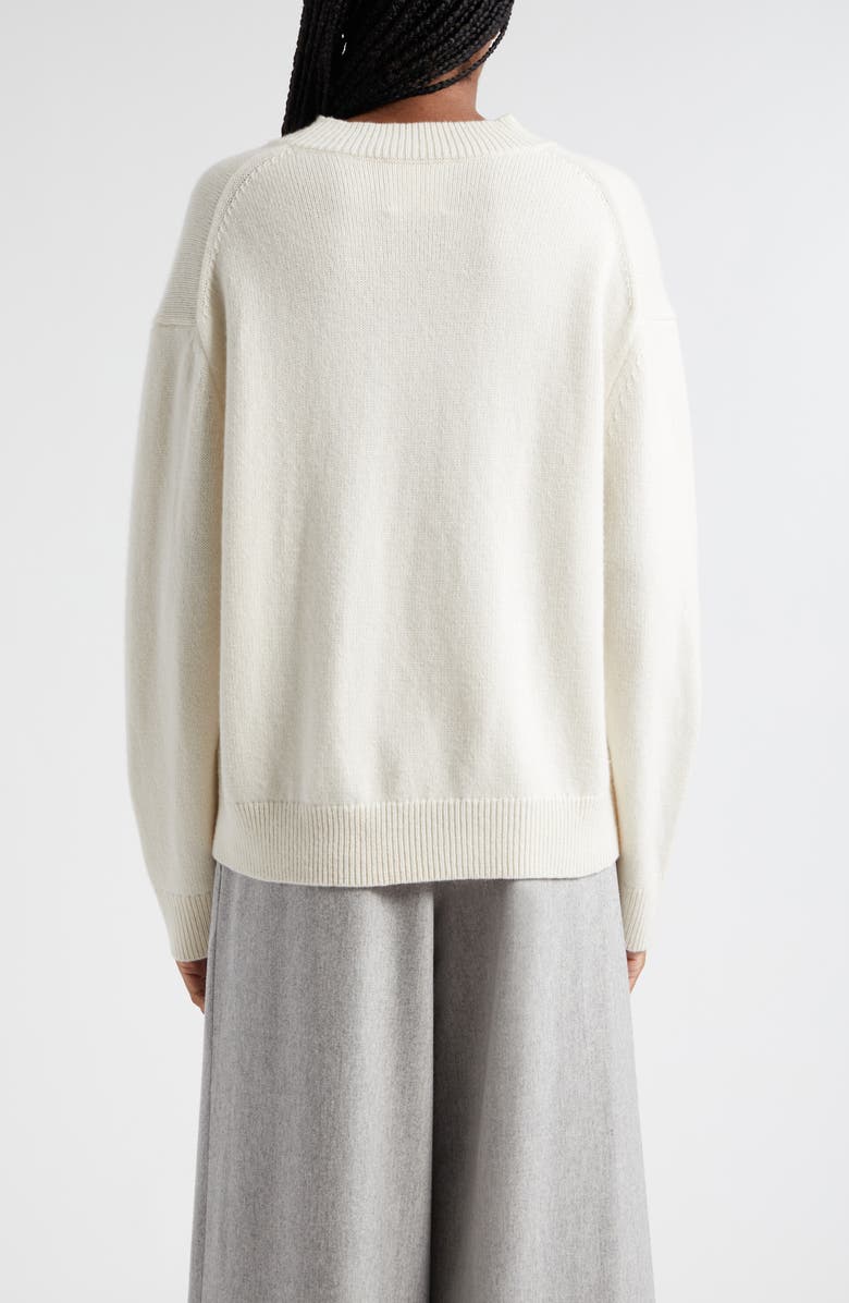 TWP Cashmere Crewneck Boyfriend Sweater, Alternate, color, Ivory