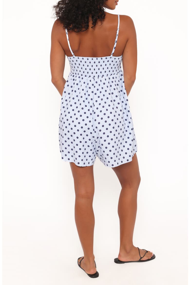 Quinley Linen Romper, Alternate, color, BLUE POLKA DOT