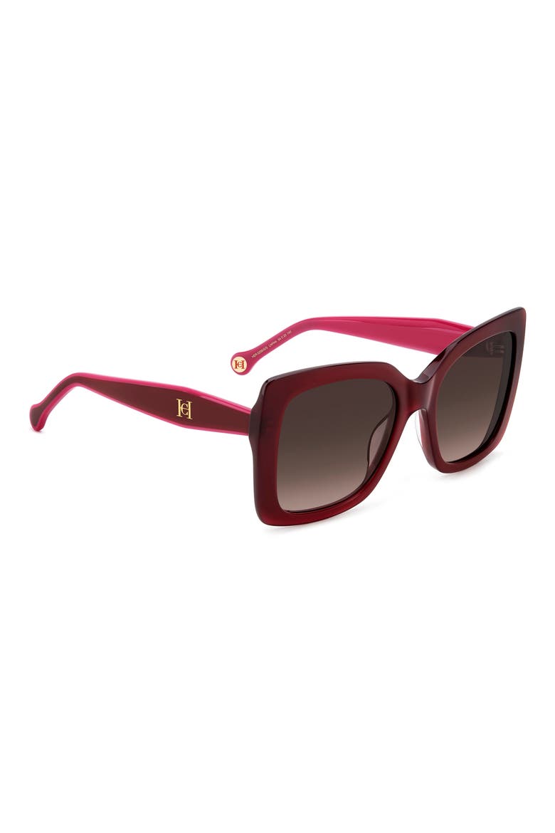 54mm Gradient Square Sunglasses, Alternate, color, BURGUNDY/ BROWN SF