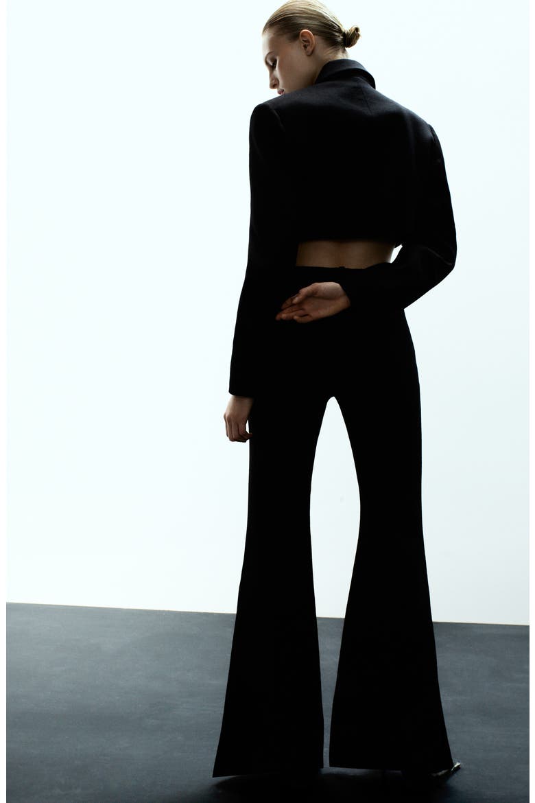 x Kaia Gerber Wool Flare Leg Dress Pants, Alternate, color, BLACK