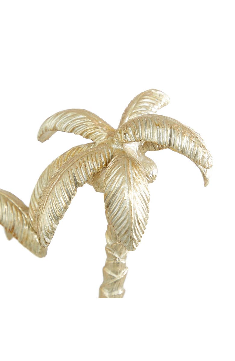 WILLOW ROW Goldtone Polyresin Palm Tree Sculpture, Alternate, color, Gold