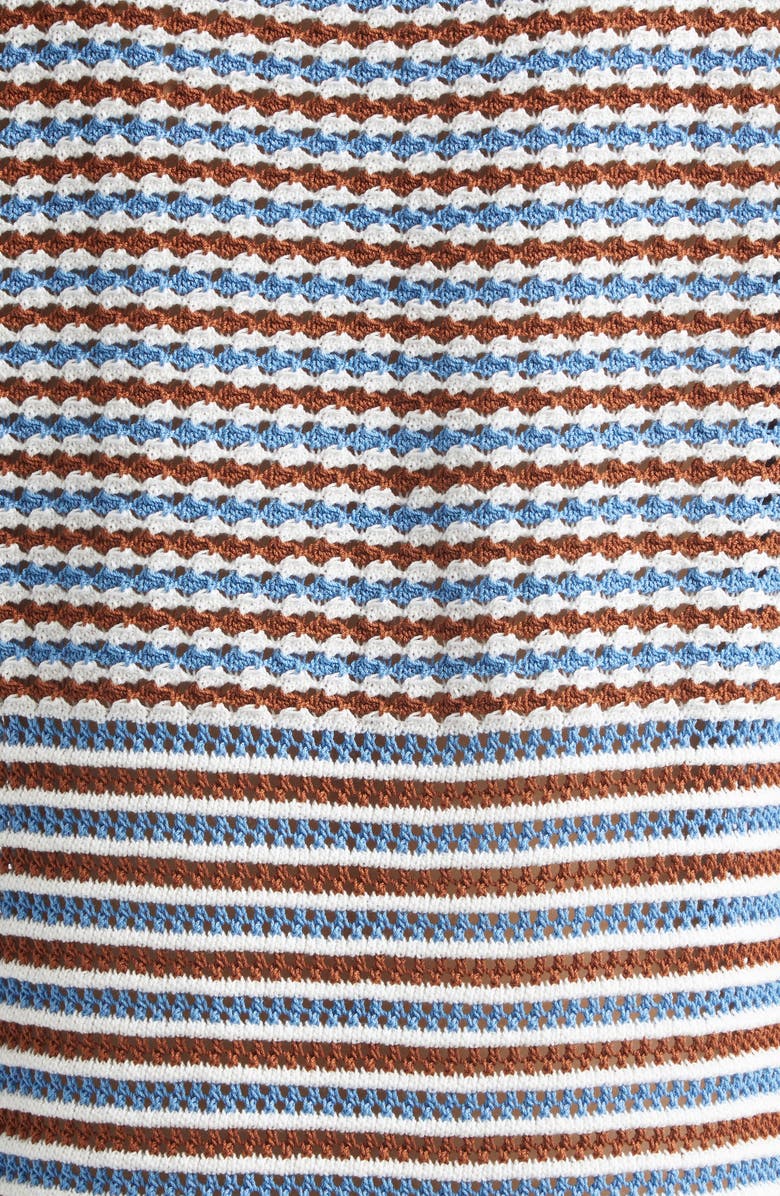 Marni Stripe Cotton Crochet Minidress, Alternate, color, Crm30 Gold Brown