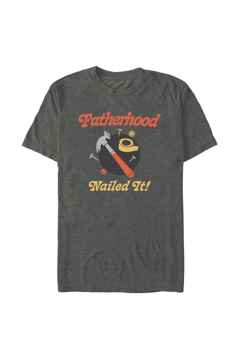 Men's Lost Gods Fatherhood Nailed It  Graphic T-Shirt, Main, color, Dark Heather