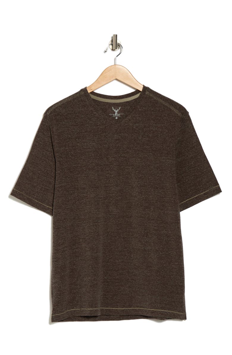 NICOBY V-Neck Slubbed T-Shirt, Alternate, color, Brown