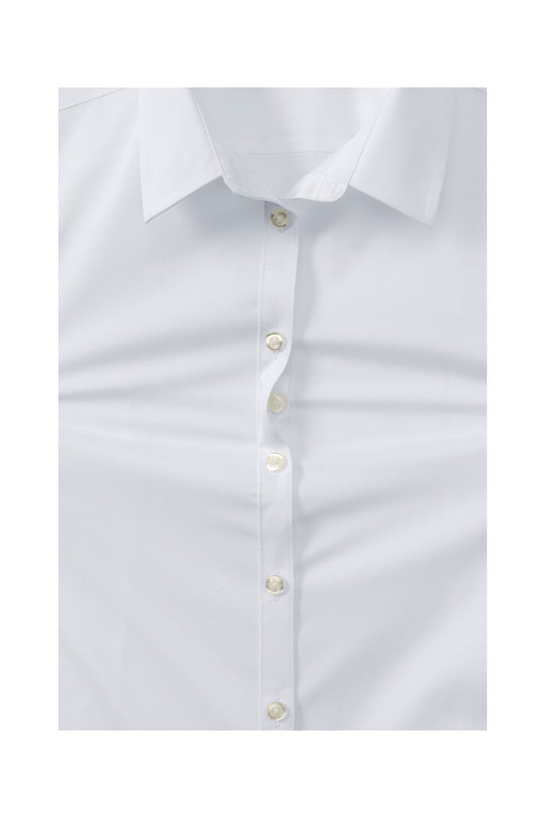 School Uniform  No Gape Long Sleeve Stretch Shirt, Alternate, color, Pearl White