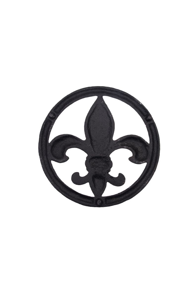 Fleur De Lis Metal Serving Kitchen Trivet 7.48", Alternate, color, Silver