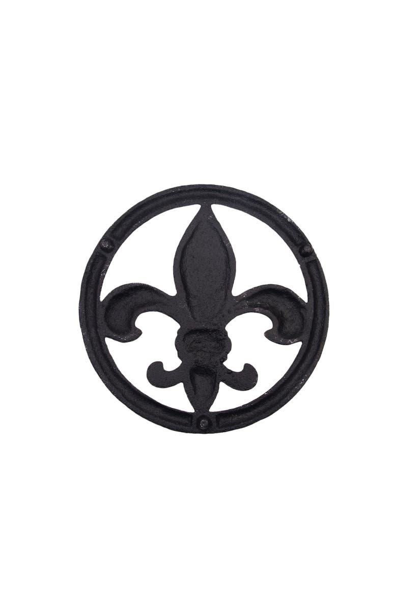 Gallerie II Fleur De Lis Metal Serving Kitchen Trivet 7.48", Alternate, color, Silver