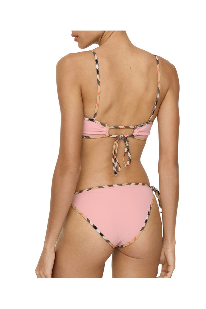 Check Trim Bikini Top, Alternate, color, Begonia pink