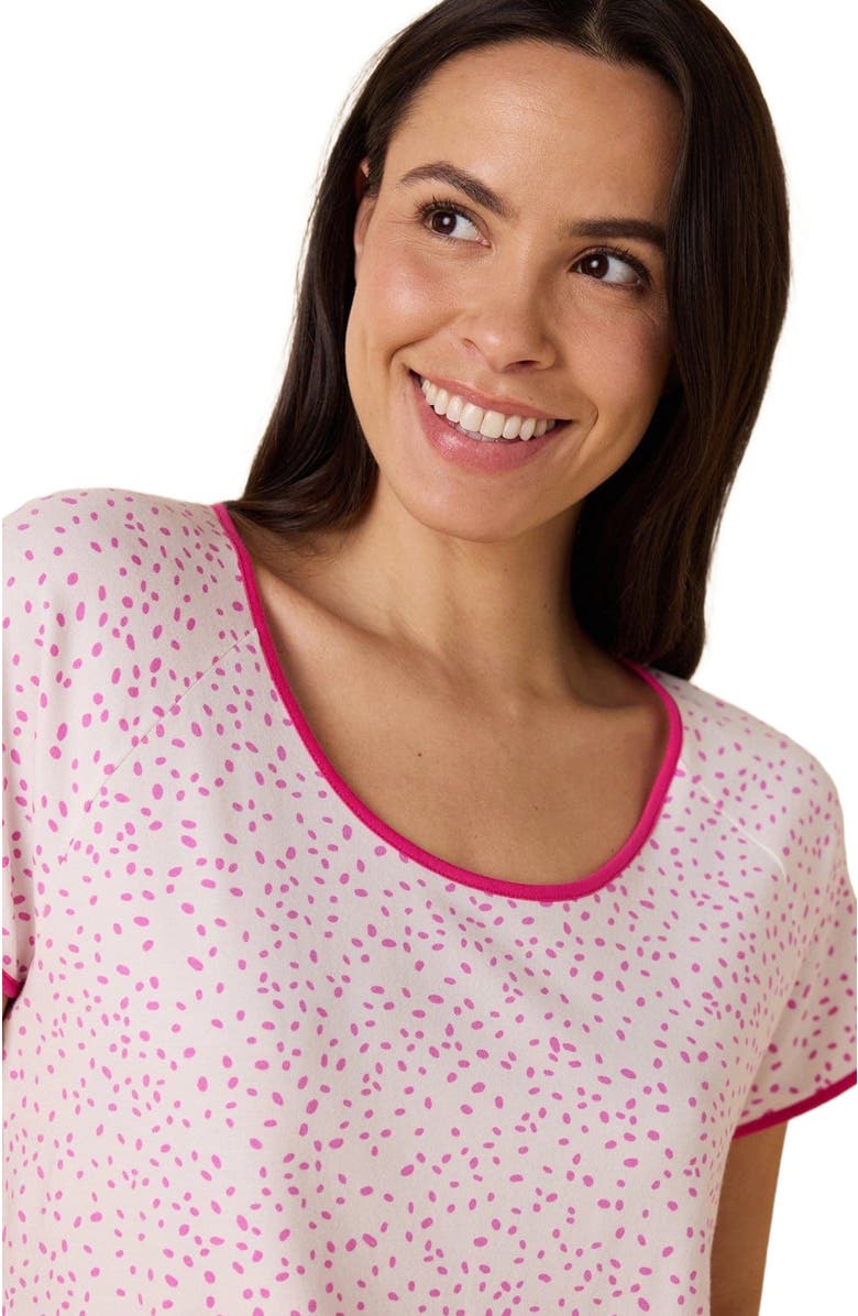 The Cat
s Pajamas Pima Knit Short Simple Set, Alternate, color, Confetti Dot Orchid