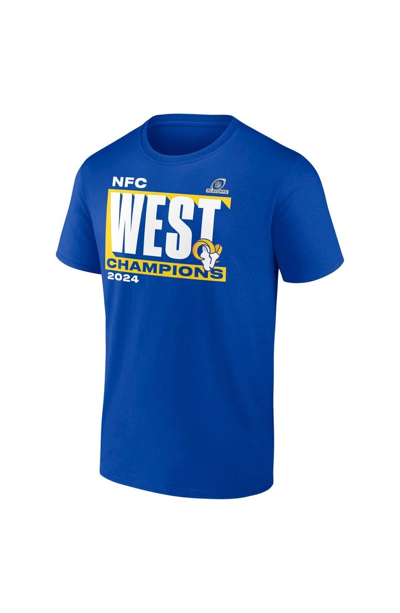 FANATICS Men's Fanatics Royal Los Angeles Rams 2024 NFC West Division Champions Conquer T-Shirt, Alternate, color, 