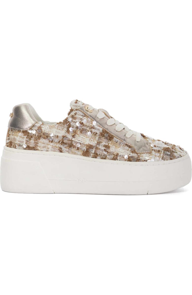 Dune London Episode 2 Platform Sneaker, Alternate, color, Brown-Fabric