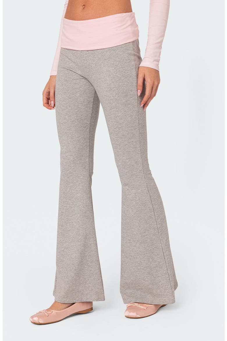 Molly Contrast Flare Leggings, Alternate, color, GRAY-MELANGE