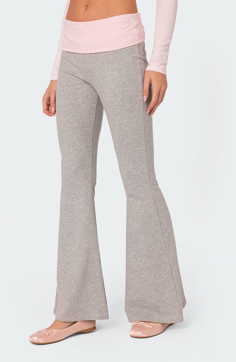 EDIKTED Molly Contrast Flare Leggings, Alternate, color, Gray-Melange