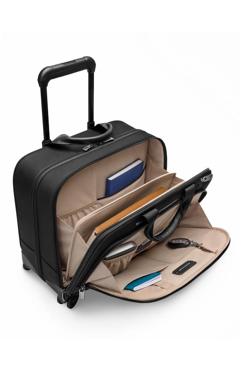 @Work Medium Spinner Briefcase, Alternate, color, BLACK