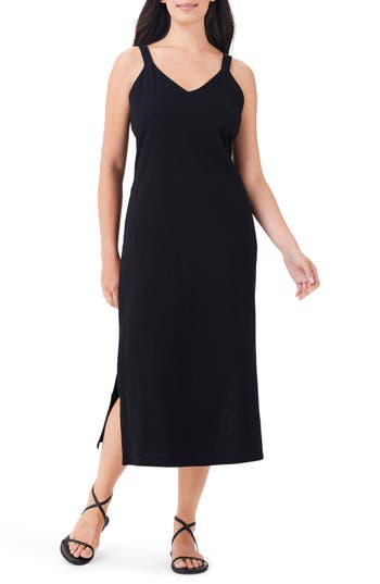 Nzt By Nic+zoe Cotton Knit Midi Dress In Black
