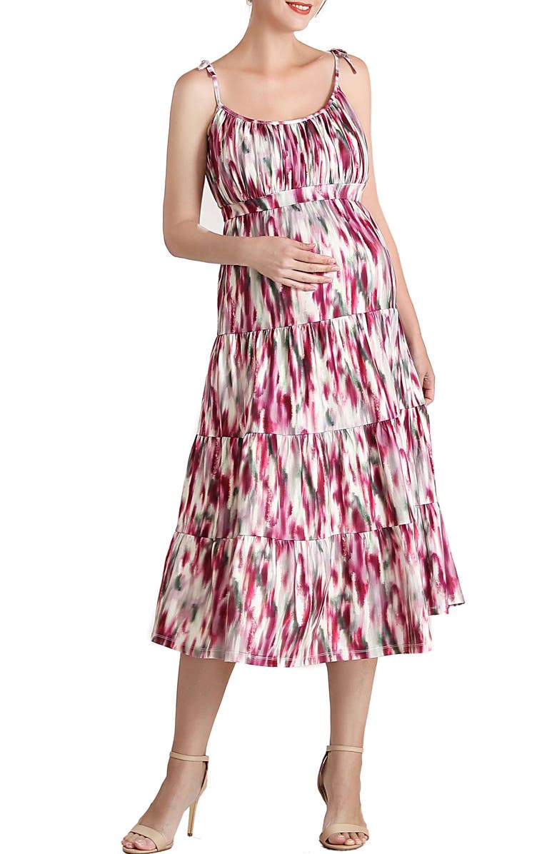 Kimi and Kai Adia Ruffle Jersey Maternity A-Line Dress, Main, color, 
