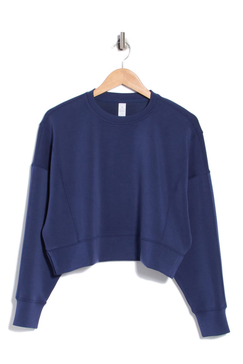 Softlite Zuri Cropped Sweatshirt, Main, color, NAVAL BLUE