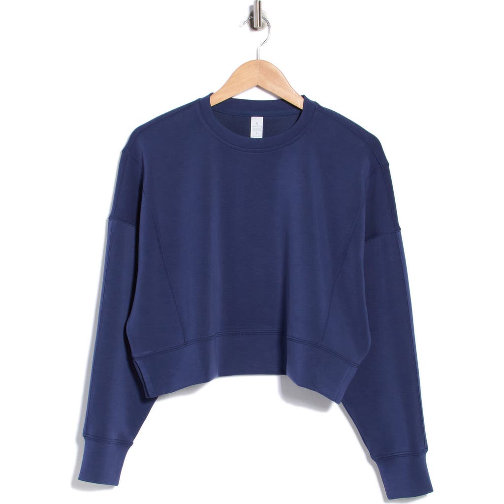 Yogalicious Softlite Zuri Cropped Sweatshirt In Blue