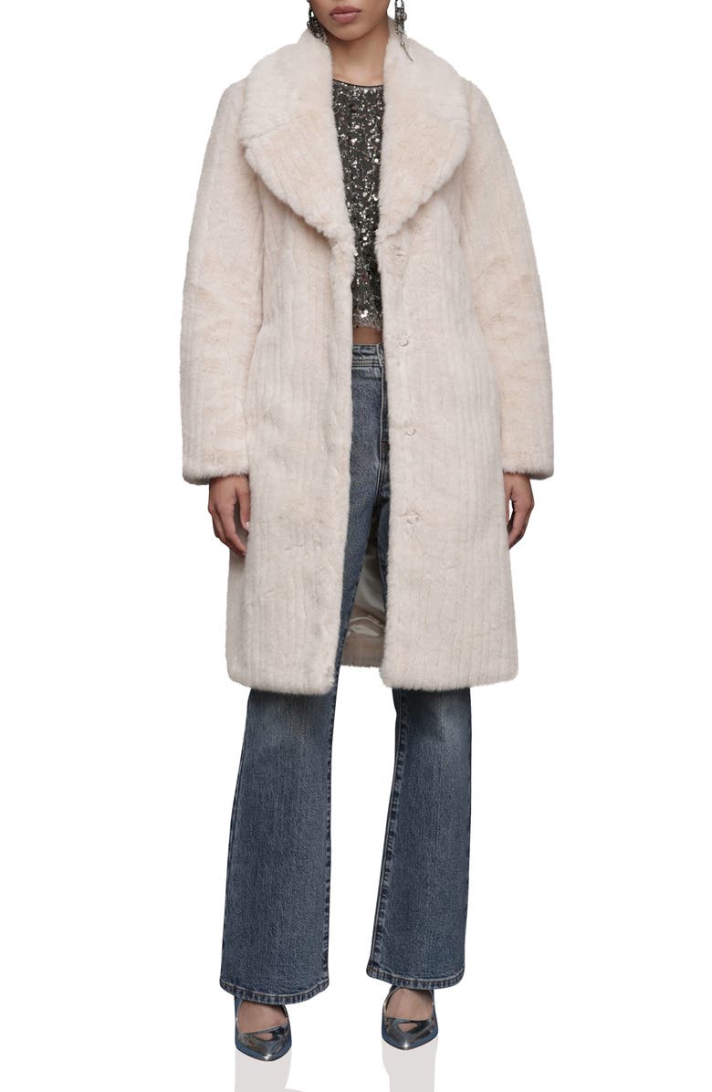 Avec Les Filles Faux Fur Belted Coat, Main, color, Ivory