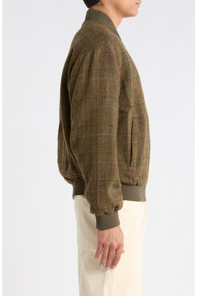 Damian Wool Plaid Bomber Jacket, Alternate, color, GREEN