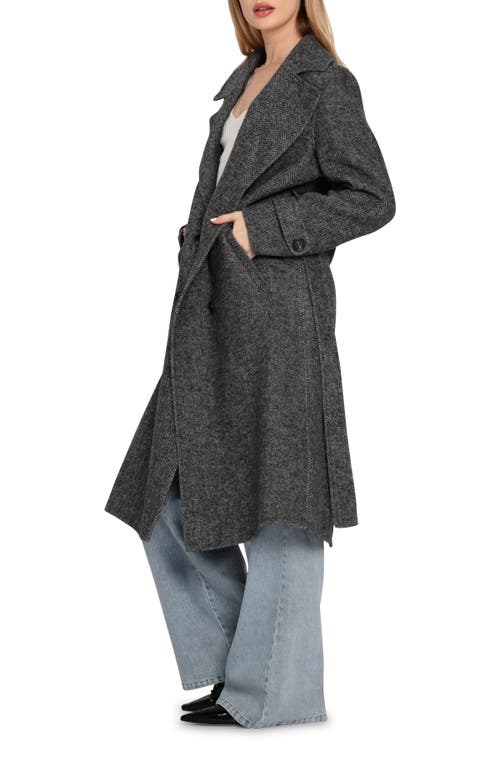 Belle & Bloom Front Runner Belted Coat In Charcoal