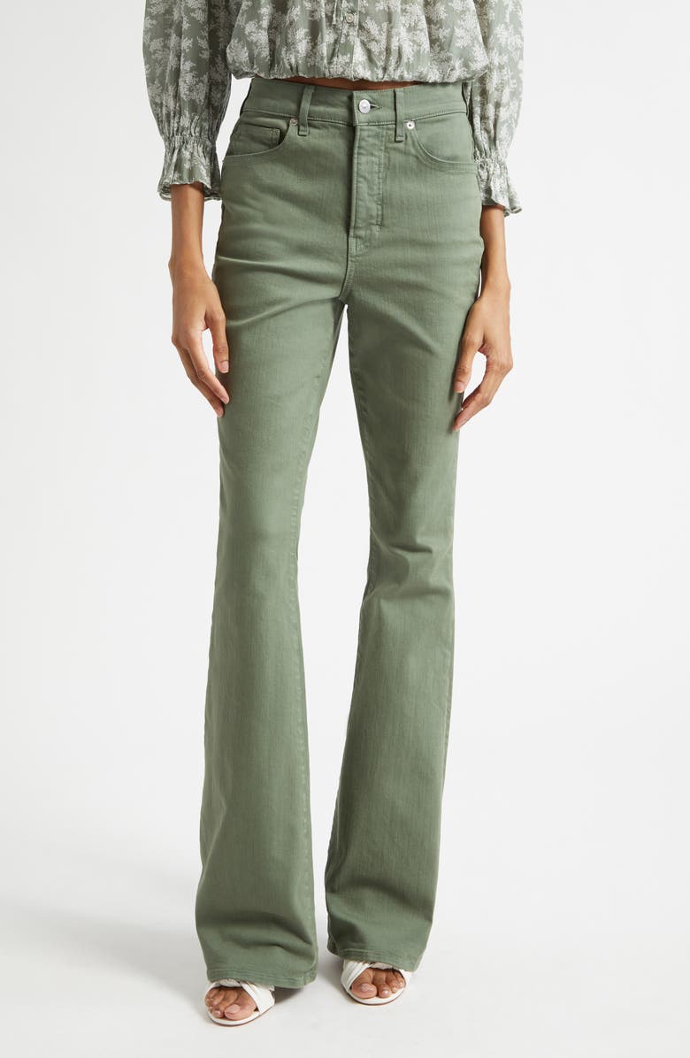 Veronica Beard Beverly Skinny Flare Leg Jeans, Main, color, Stone Sage