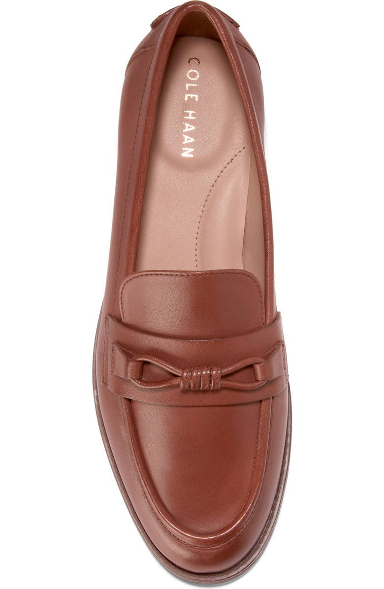Cole Haan Stassi Bow Loafer, Alternate, color, Dark Cuoio Leather