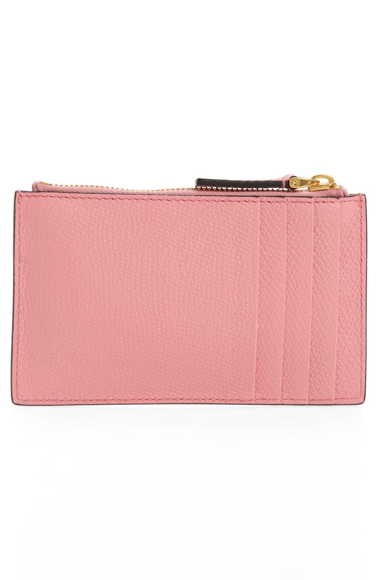 Valentino Garavani VLOGO Leather Zip Card Holder, Alternate, color,