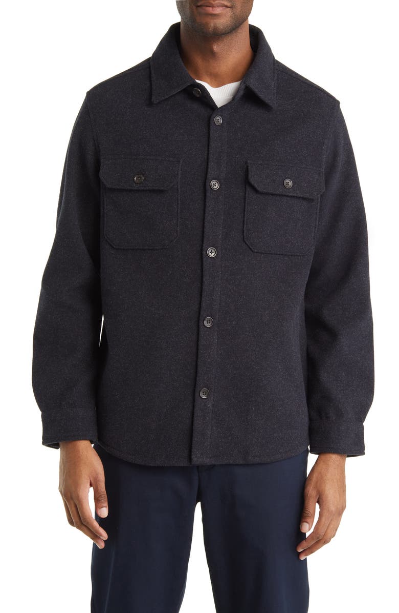 7 Diamonds Generation Brushed Flannel Button-Up Shirt Jacket, Alternate, color, Navy