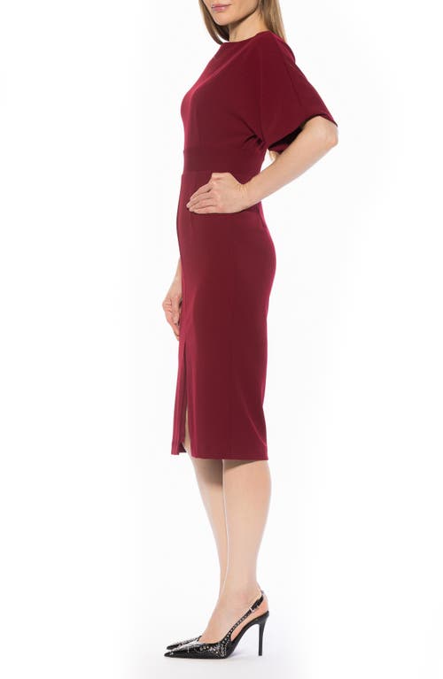 Alexia Admor Mila V-back Dress In Burgundy