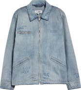 MM6 Maison Margiela Distressed Zip-Up Denim Trucker Jacket